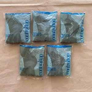 Vintage Silkies Control Top Pantyhose Lot of 5 XL Natural Queen Nude 48-52